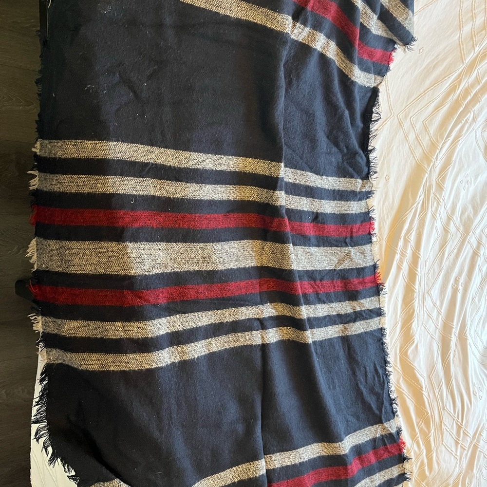 Striped Black and Red Scarf